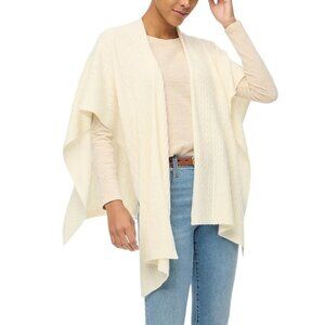 J.Crew Factory Lightweight super soft cable-knit poncho ivory neutral OS 2024